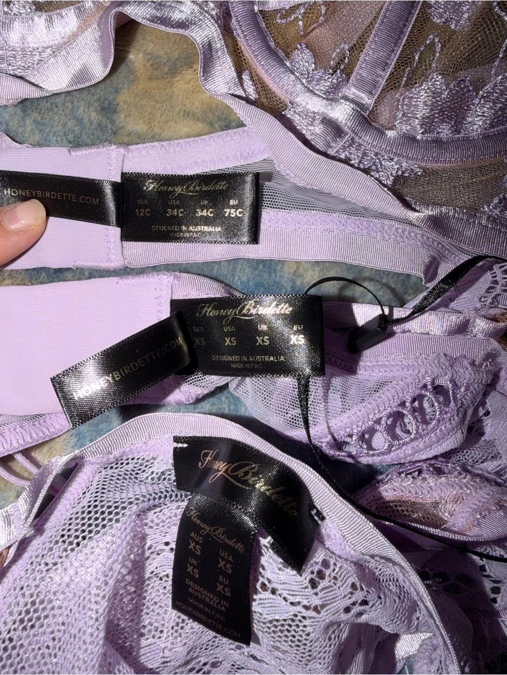 Honey Birdette Molly set in lilac